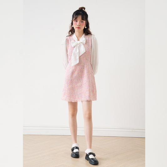 bleubird_organza_long_sleeve_mini_dress_peony_pink_XS_S_M_L