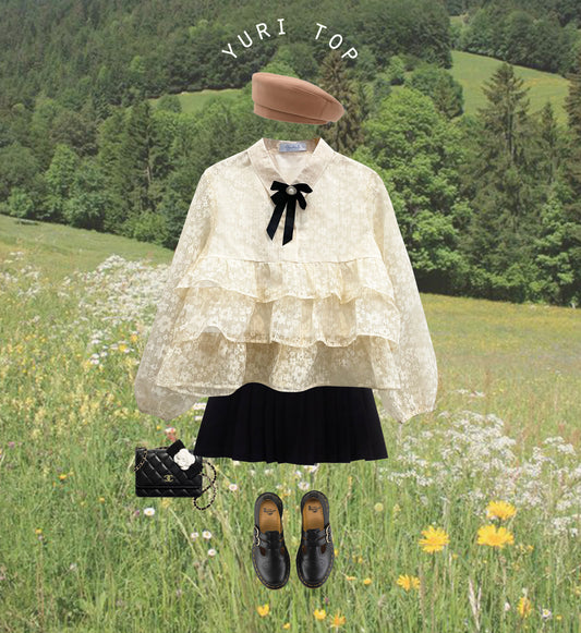 bleubird_yuri_top_lace_bow_beige_baby_doll_top_spring_collection_little_flower